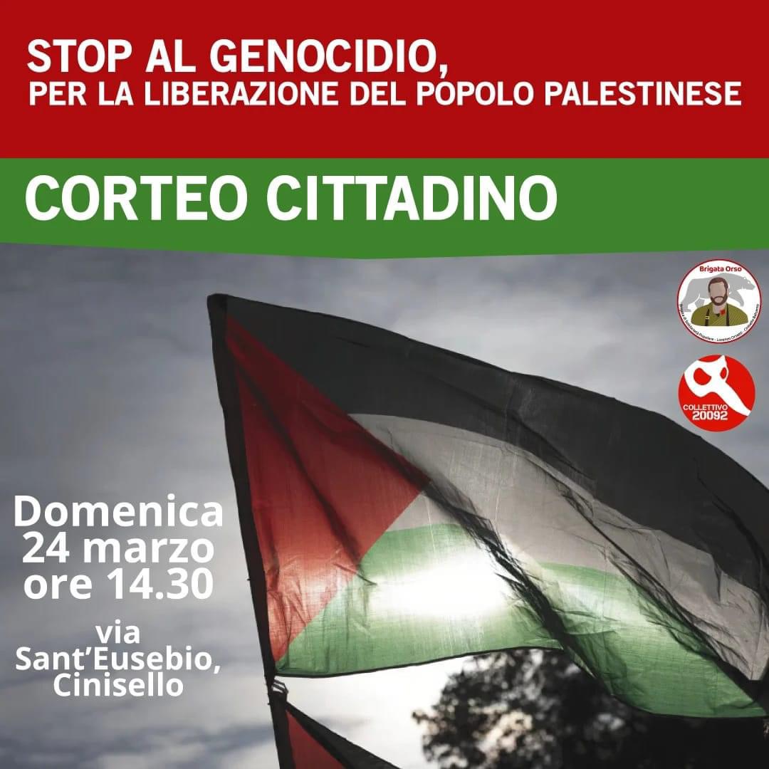 ✋ Stop al genocidio | 24 marzo corteo per la Palestina